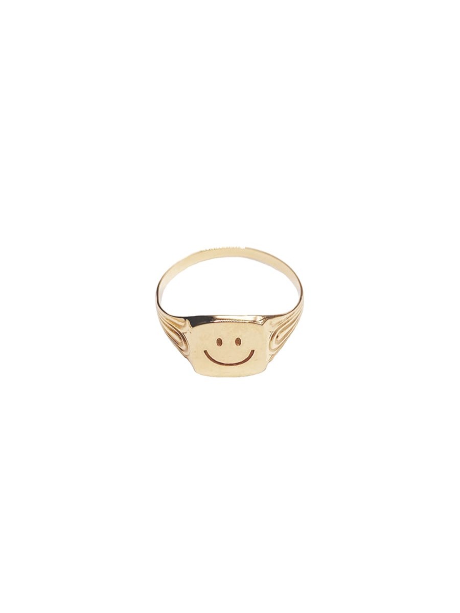 Jewelry MALAIKARAISS | Engraved Signet Ring 14K Gold