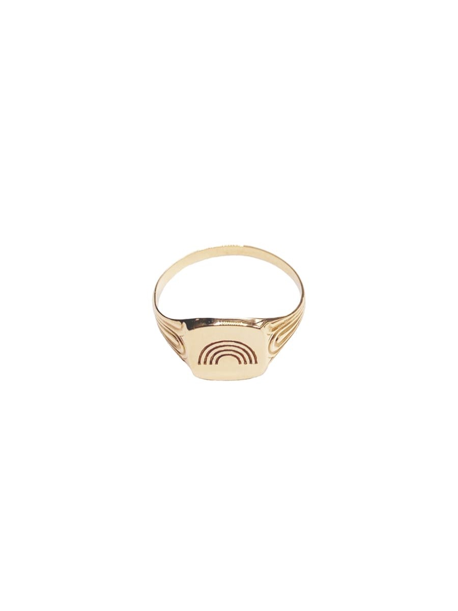 Jewelry MALAIKARAISS | Engraved Signet Ring 14K Gold