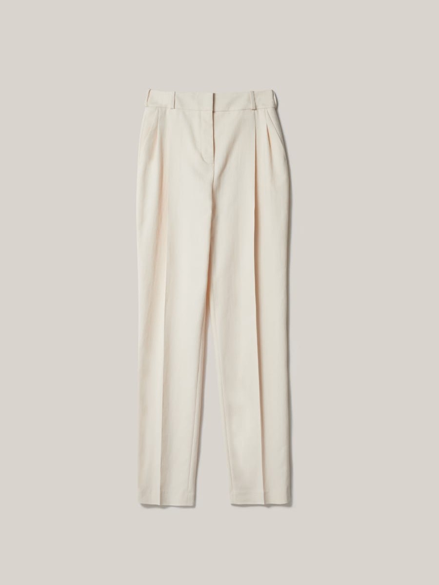 Ready To Wear MALAIKARAISS | Trousers River Natural White