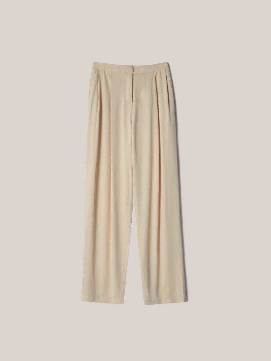 Ready To Wear MALAIKARAISS | Trousers Delta Butter Cream