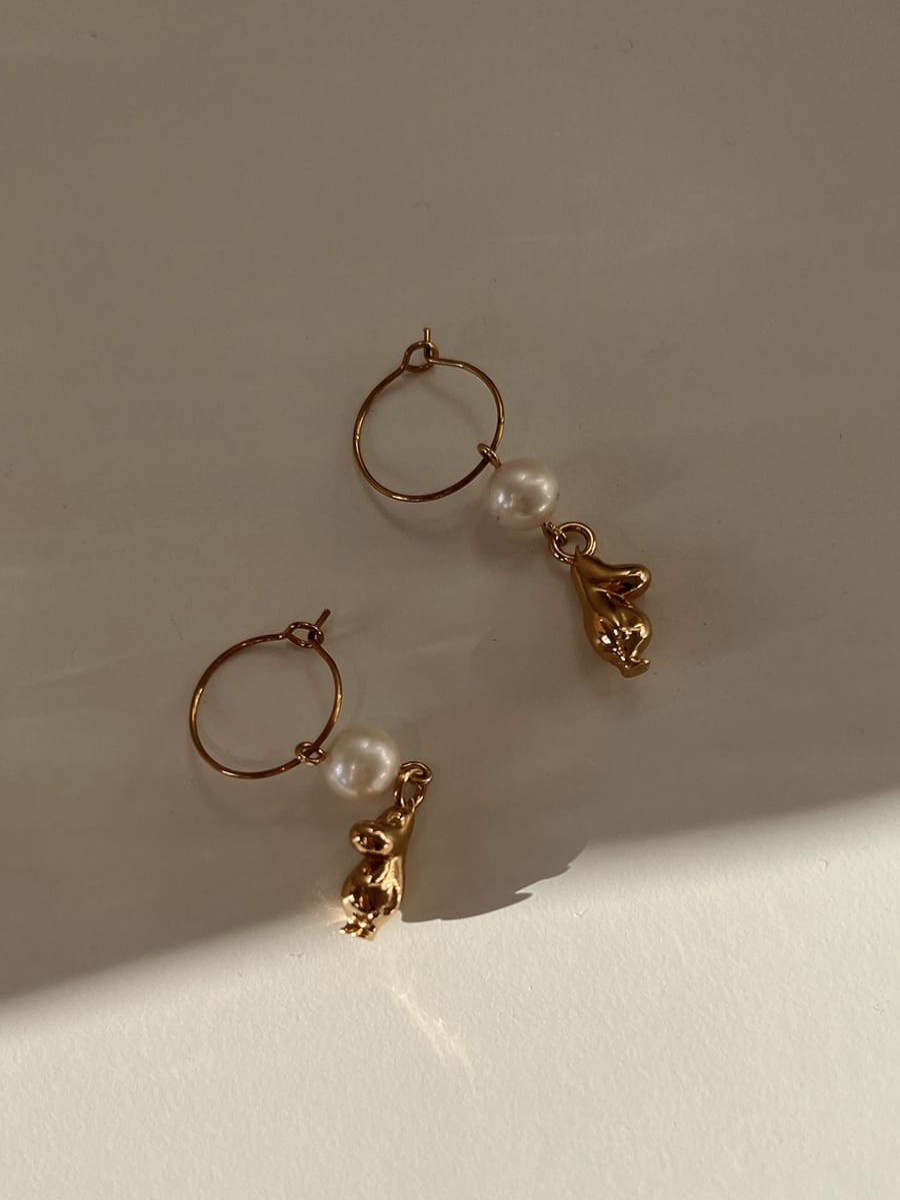 Jewelry MALAIKARAISS | Moomin® Hoop Earrings 3D Moomin & Pearl